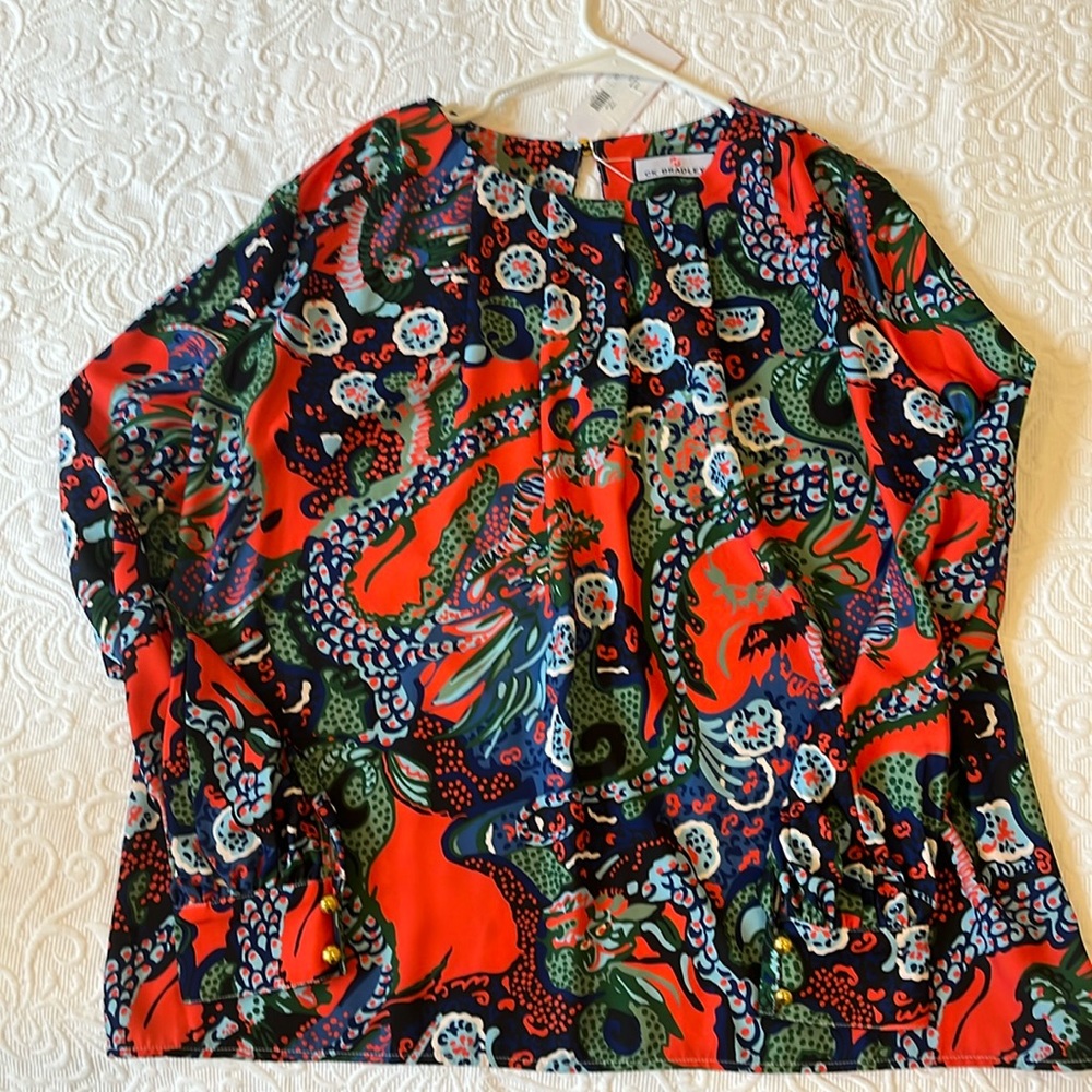 CK Bradley Cheshire blouse in Dragon Black size large